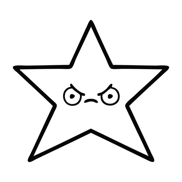 Línea dibujo dibujos animados estrella de mar — Vector de stock