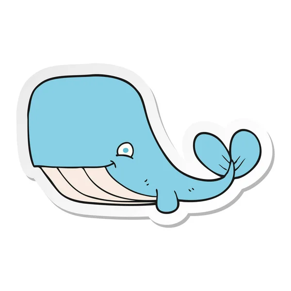 Sticker van een cartoon gelukkig walvis — Stockvector