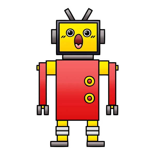 Gradient schattierter Cartoon-Roboter — Stockvektor