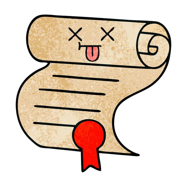 Retro grunge doku karikatür sözleşme