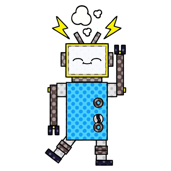 Comic book style cartoon robot — Stock Vector