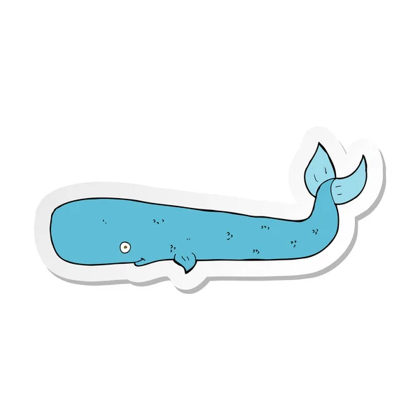 Etiqueta de uma baleia de desenho animado — Vetor de Stock