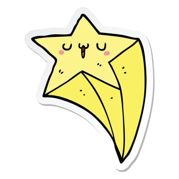 Sticker van een cartoon stralende ster te behalen — Stockvector