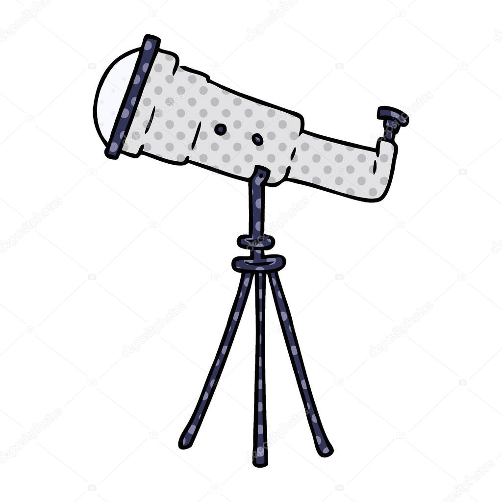 cartoon doodle of a large telescope