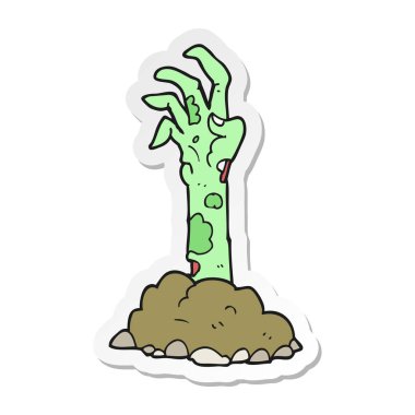 yerden yükselen bir çizgi film zombi el etiket