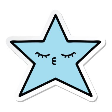 sevimli çizgi yıldız balık etiket