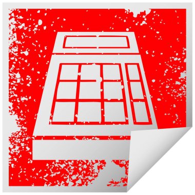 bir okul hesap makinesi etiket sembolü peeling sıkıntılı Meydanı