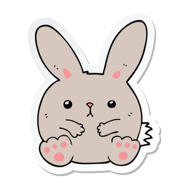 etiket bir karikatür tavşan