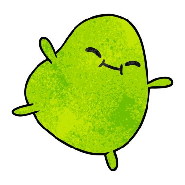 şirin bir atlama fasulye serbest el çekilmiş dokulu çizgi film