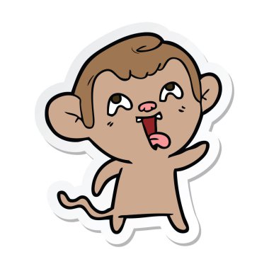 etiket bir deli karikatür maymun