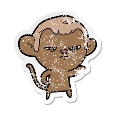 bir karikatür maymun sıkıntılı etiket