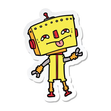 bir çizgi film robot Sticker
