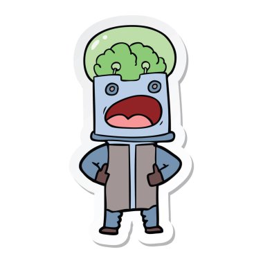 bir çizgi film robot Sticker