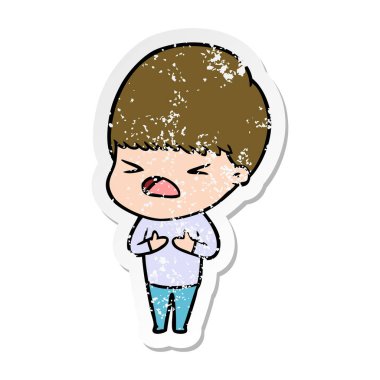 adam bir karikatür sıkıntılı etiket vurguladı