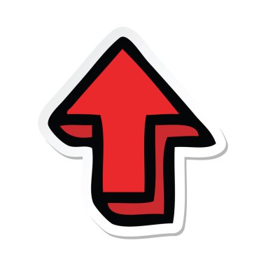 etiket bir sevimli çizgi işaret eden ok