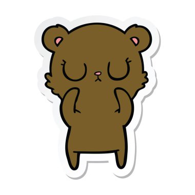 etiket huzurlu karikatür ayı