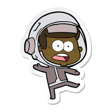 etiket bir karikatür astronot şaşırttı