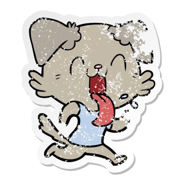 çalışan bir çizgi film nefes nefese köpek sıkıntılı etiket