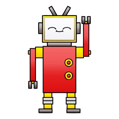 bir robot degrade gölgeli çizgi film