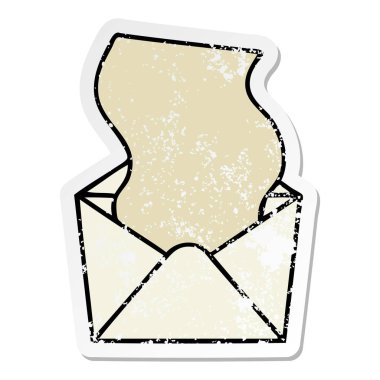 ilginç bir el sıkıntılı etiket karikatür Doları zarfta çizilmiş.