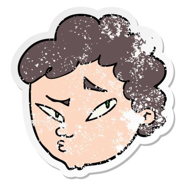 bir çizgi film şüpheli adamın sıkıntılı etiket