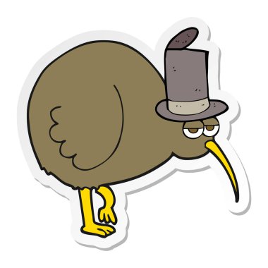 bir çizgi film kivi kuş Sticker