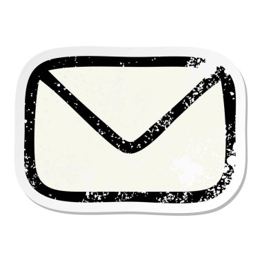 sevimli çizgi kağıt zarfın sıkıntılı etiket