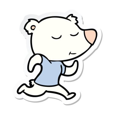 bir mutlu karikatür kutup ayısı etiketi