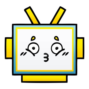 Degrade gölgeli karikatür bir robot baş