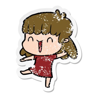 bir çizgi film kadının sıkıntılı etiket