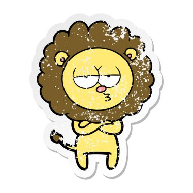 çizgi film Yorgun aslan sıkıntılı etiket