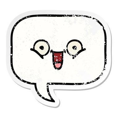 sevimli çizgi konuşma balonu sıkıntılı etiket