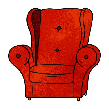 eski bir koltuk dokulu karikatür doodle 