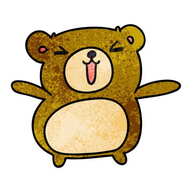 dokulu karikatür kawaii şirin ayıcık