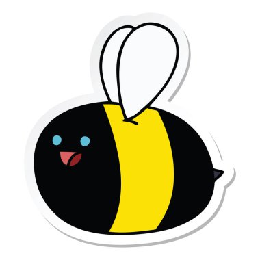 ilginç bir el etiket çizgi film bumblebee çizilmiş