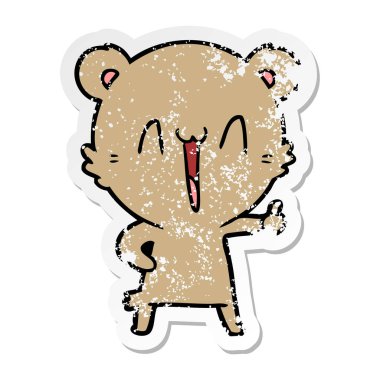 mutlu ayı karikatür sıkıntılı etiket