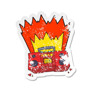 çizgi film setini Retro sıkıntılı etiket