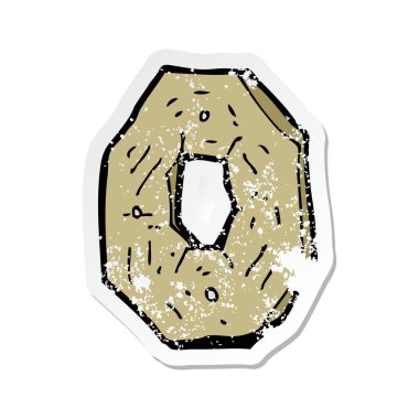 bir çizgi film ahşap sayının Retro sıkıntılı etiket