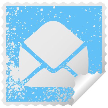 sıkıntılı kare etiketi simgesi kağıt zarf peeling