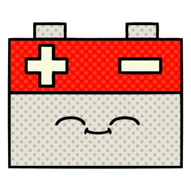 çizgi roman tarzı çizgi film araba aküsü