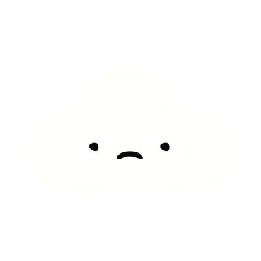 düz renk retro çizgi film beyaz bulut