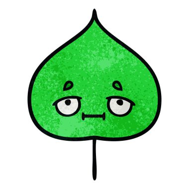 Retro grunge doku çizgi film ekspresiyon yaprak