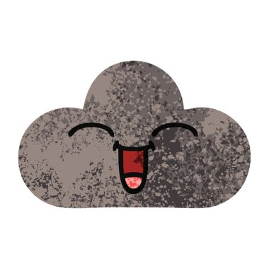 Retro illüstrasyon tarzı çizgi film fırtına bulutu