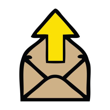 sevimli çizgi ok ile bir zarf