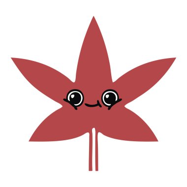 düz renk retro karikatür sonbahar yaprak