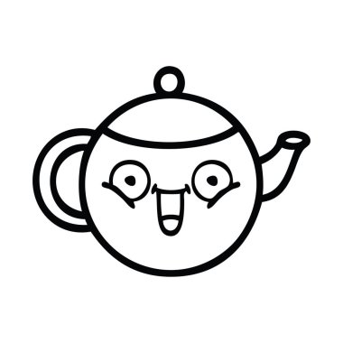 bir çaydanlık çizim karikatür