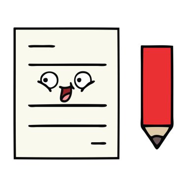 sevimli çizgi test kağıt