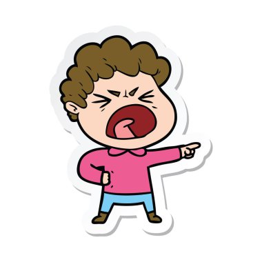 bir çizgi film öfkeli adam etiketi