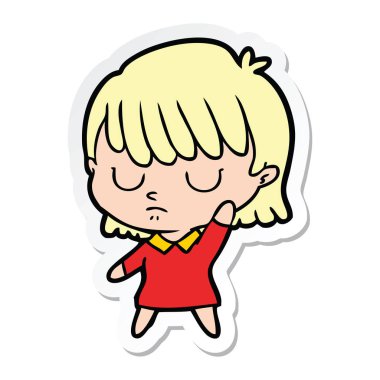 bir çizgi film kadının etiket