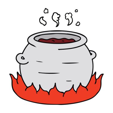 elle çizilmiş karikatür doodle güveç tencere